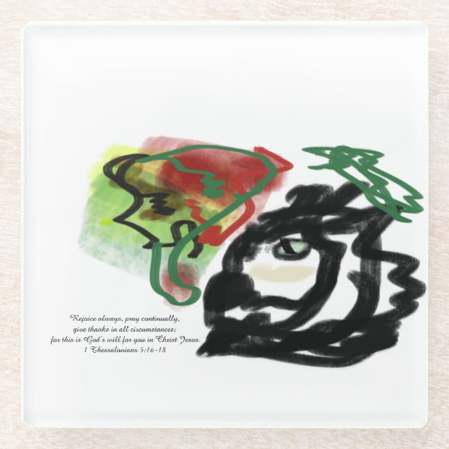 jesus love glass coaster (Front)