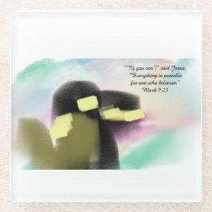 jesus love glass coaster