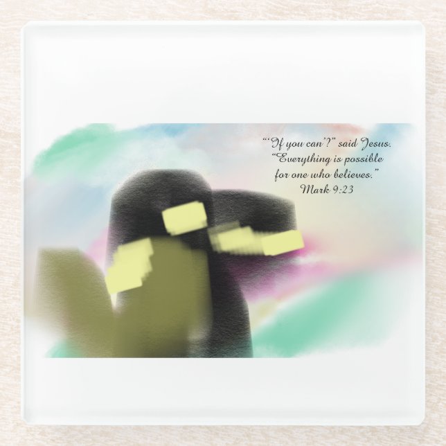 jesus love  glass coaster (Front)