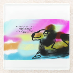Jesus love glass coaster
