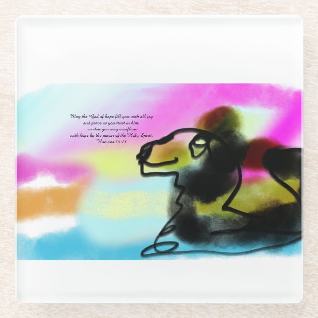Jesus love glass coaster (Front)