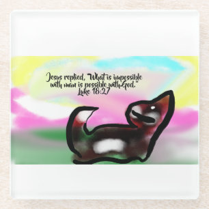 jesus love glass coaster
