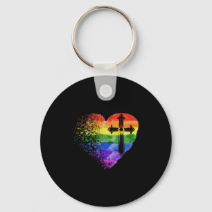 Jesus Love Heart LGBT Love Jesus Christ Key Ring