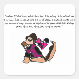 Jesus love hold on square sticker