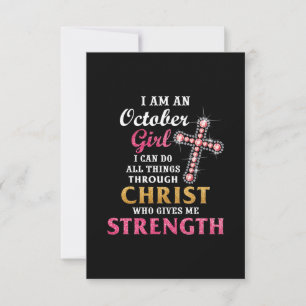 Jesus Love   I Am An October Girl Birthday Gifts RSVP Card