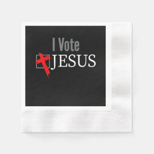 Jesus Love I Vote Jesus Christian Cross Napkin