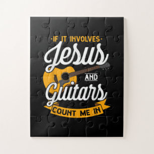 Jesus Love   If It Involves Jesus And Guitar Count Jigsaw Puzzle