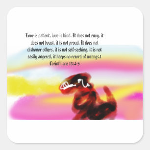 jesus love is kind square sticker