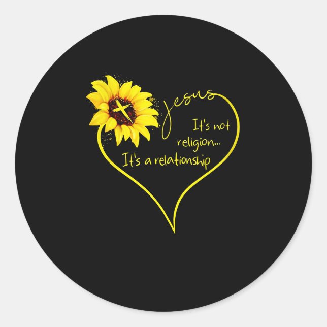 Jesus Love | It's Not Religion It's A Relationship Classic Round Sticker (Front)