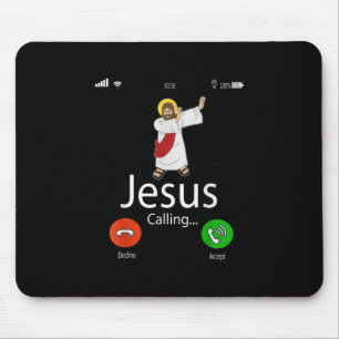 Jesus Love   Jesus Calling...Jesus Phone Christian Mouse Pad