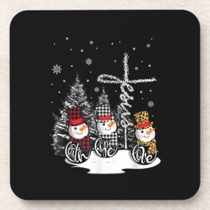 Jesus Love Jesus Faith Hope Love Snowman Coaster