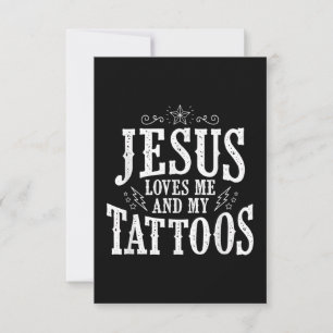 Jesus Love   Jesus Love Me And My Tattoos RSVP Card