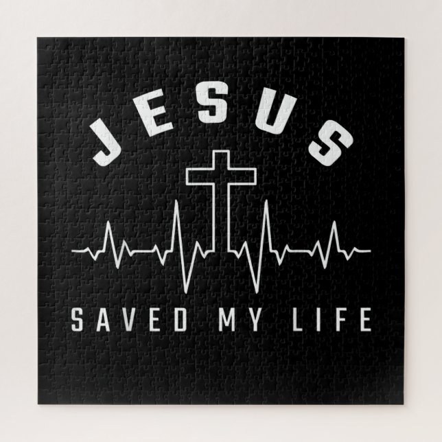 Jesus Love | Jesus Saved My Life Cross Christian Jigsaw Puzzle (Vertical)