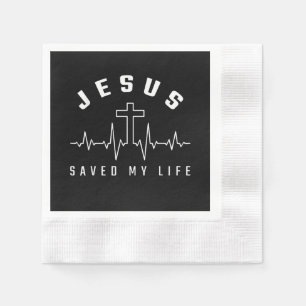 Jesus Love Jesus Saved My Life Cross Christian Napkin