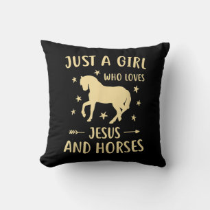 Jesus Love Just A Girl Who Loves Jesus And Horse Cushion