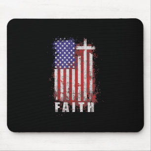 Jesus Love   Patriotic Christian Faith Jesus USA Mouse Pad