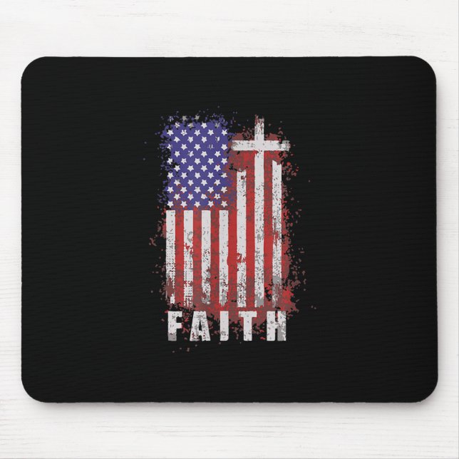 Jesus Love | Patriotic Christian Faith Jesus USA Mouse Pad (Front)