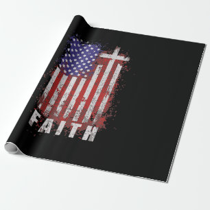 Jesus Love   Patriotic Christian Faith Jesus USA Wrapping Paper