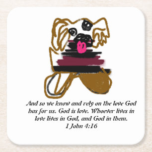 Jesus love plan joy square paper coaster