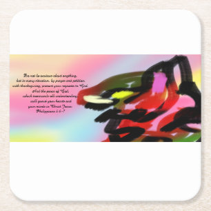 Jesus love square paper coaster