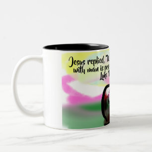 jesus love  Two-Tone coffee mug