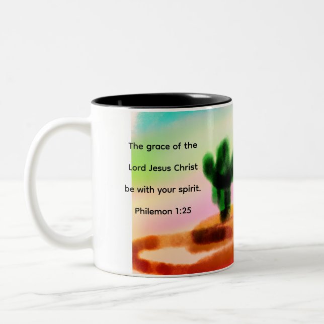 jesus love  Two-Tone coffee mug (Left)