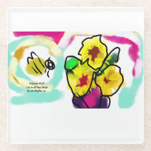 Jesus love us glass coaster