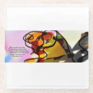 Jesus love us glass coaster