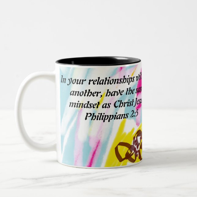 Jesus love world  Two-Tone coffee mug (Left)