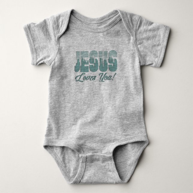 Jesus Love You Children Christian Baby Bodysuit (Front)
