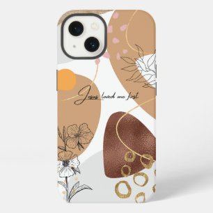 Jesus loved me first abstract iPhone 13 case