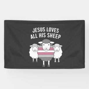 Jesus Loves All His Sheep LGBT Pride Month  Banner