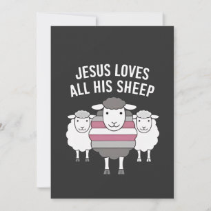 Jesus Loves All His Sheep LGBT Pride Month  Holiday Card