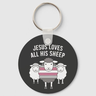 Jesus Loves All His Sheep LGBT Pride Month  Key Ring