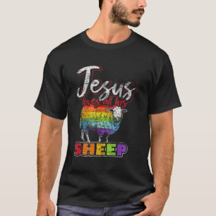 Jesus Loves All His Sheep Rainbow Flag LGBT Pride  T-Shirt