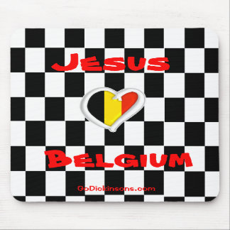Jesus Loves Belgium Mousepad