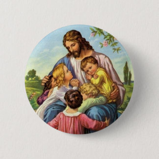 Jesus Loves Children Button