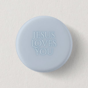 Jesus Loves Christian Typography Design  3 Cm Round Badge
