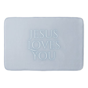 Jesus Loves Christian Typography Design  Bath Mat