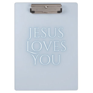 Jesus Loves Christian Typography Design Clipboard