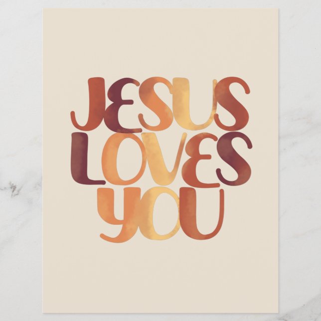 Jesus Loves Christian Typography Design  Flyer (Front)