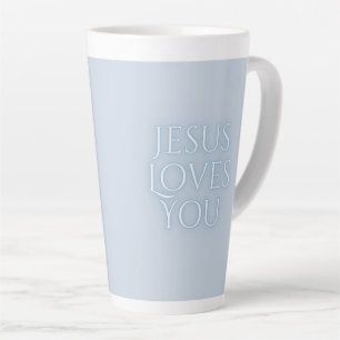 Jesus Loves Christian Typography Design Latte Mug