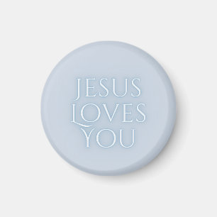 Jesus Loves Christian Typography Design  Magnet