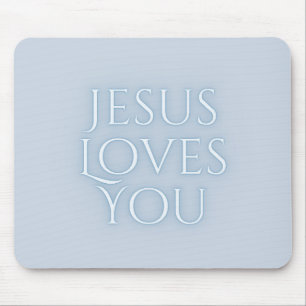 Jesus Loves Christian Typography Design  Mouse Pad