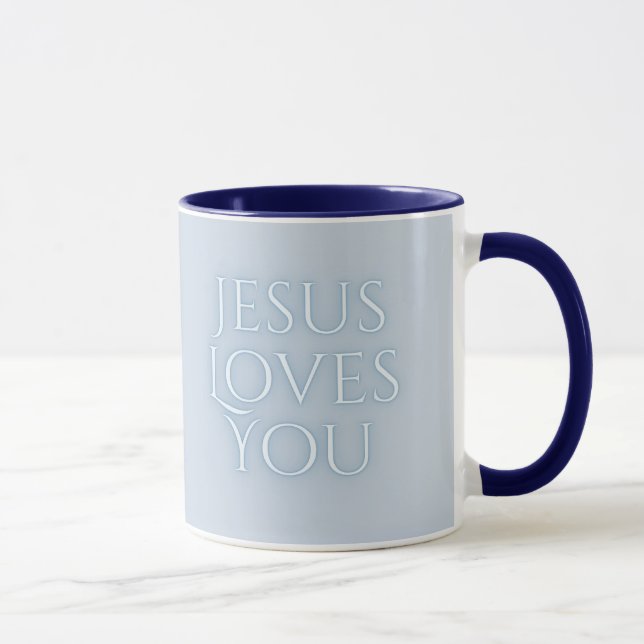 Jesus Loves Christian Typography Design  Mug (Right)