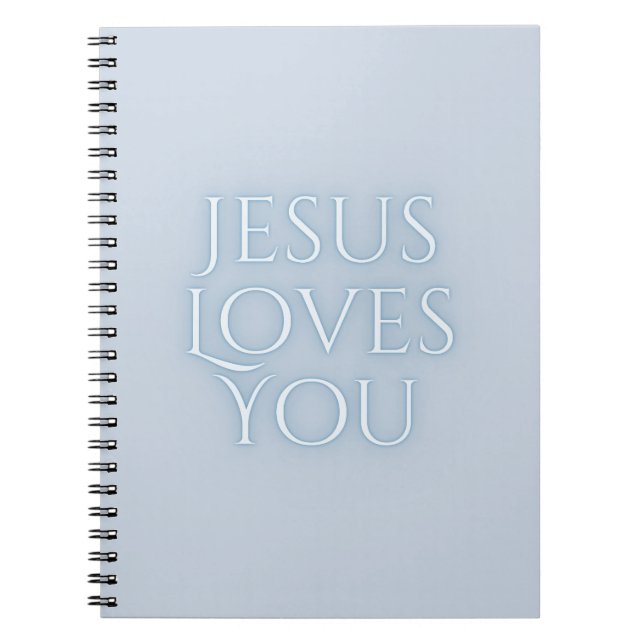 Jesus Loves Christian Typography Design  Notebook (Front)
