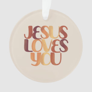 Jesus Loves Christian Typography Design  Ornament
