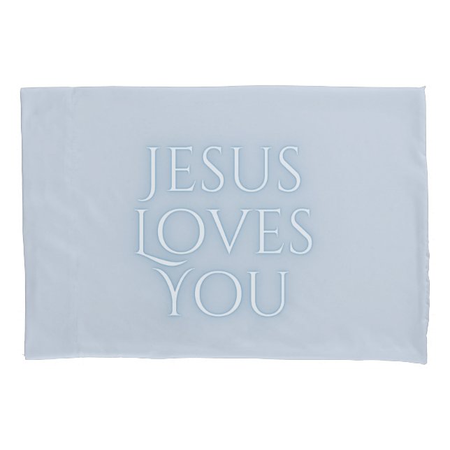 Jesus Loves Christian Typography Design  Pillowcase (Front)