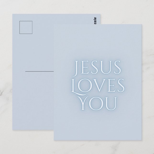 Jesus Loves Christian Typography Design  Postcard (Front/Back)