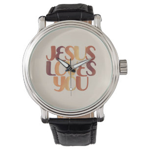 Jesus Loves Christian Typography Design  Watch